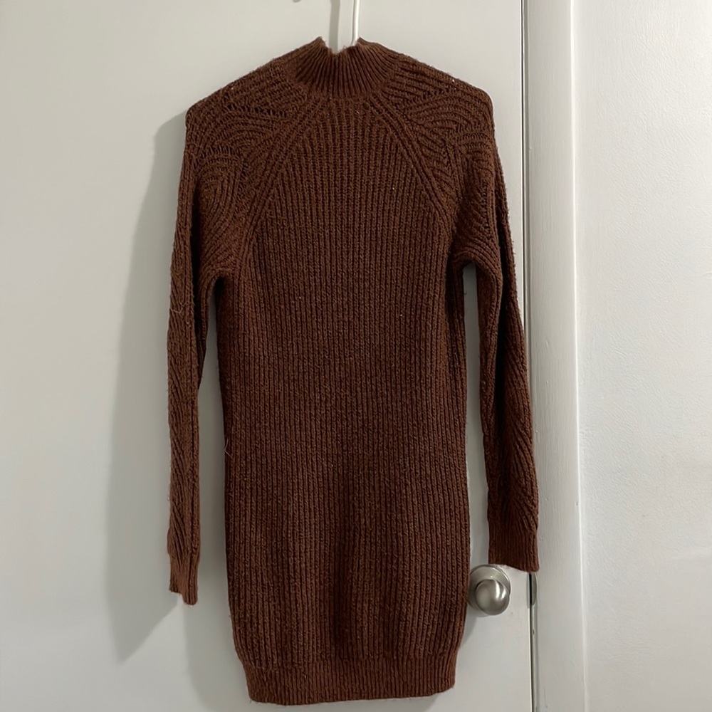Mock neck sweater dress